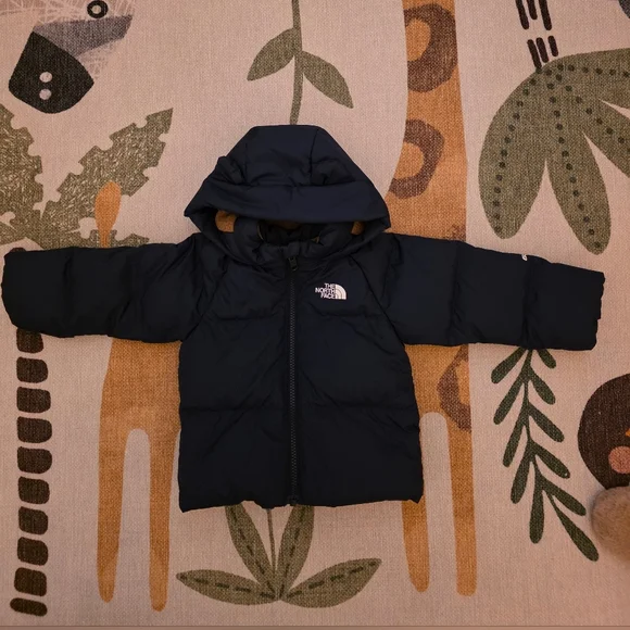 The North Face Navy and Tan Fleece Lined Baby Jacket 6-12 MONTHS - Picture 1 of 2